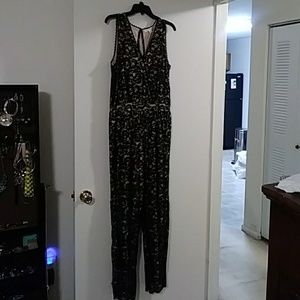 Boston Proper black lace jumpsuit